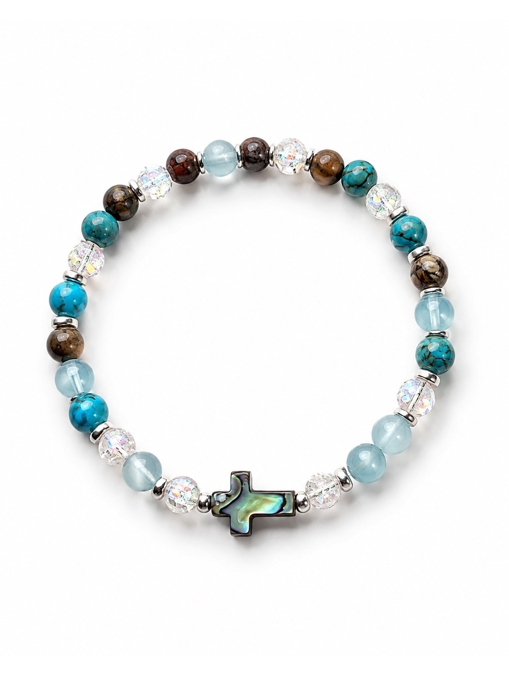 Abalone Cross Stretch Bracelet